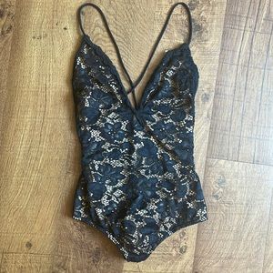 Black Lace Leotard ! Size M